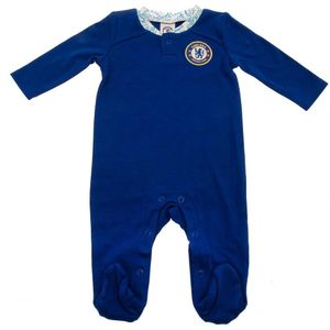 Chelsea FC Baby Crest slaappak met lange mouwen (74) (Koningsblauw/Wit)