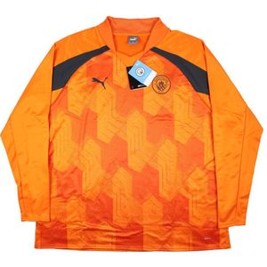 2023-2024 Man City Pre-Match LS Sweat Top (Orange)