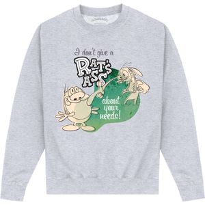 Ren & Stimpy Uniseks Ratten Kont Sweatshirt voor Volwassenen (L) (Heide Grijs)