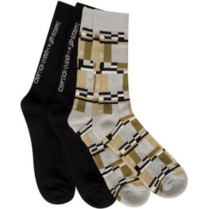 Dare 2B Set Henry Holland-sokken voor volwassenen (set van 2) (35,5 EU - 38 EU) (Zwart/Beige/Grijs)