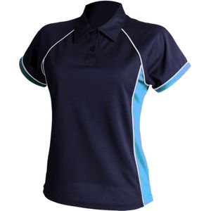 Finden & Hales Dames Coolplus Sportief Poloshirt met pijpleidingen (S) (Marine / Lucht / Wit)
