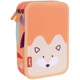 Dubbele etui Milan Fun Animals Oranje 19,5 x 13 x 5 cm 36 Onderdelen