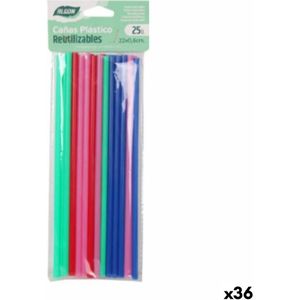 Herbruikbare Rietjes Algon Multicolour Plastic 36 Stuks 22 cm 6 mm