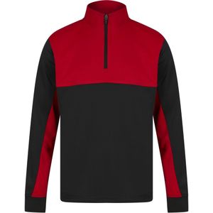 Finden & Hales Track Top met kwart rits voor kinderen/Kinderen (158) (Zwart/Rood)