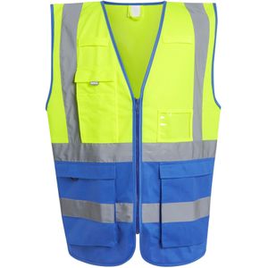 Regatta Heren Pro Executive Hi-Vis Vest (M) (Geel/royaal blauw)