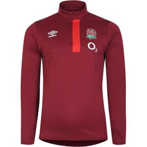 Umbro Heren 23/24 Engeland Rugby Half Zip Fleece Top (M) (Tibetaans Rood/Zinfandel/Flame Scarlet)