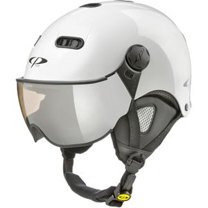 CP Carachillo XS skihelm wit glimmend - skihelm met spiegel vizier (☁/❄/☀)