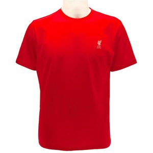 Liverpool FC Heren Geborduurd T-shirt (L) (Rood/Wit)