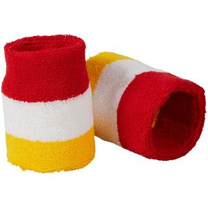 Apollo - Feest polsband - gekleurde polsband rood-wit-geel one size