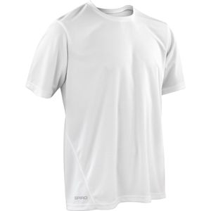 Spiro Heren T-shirt met snelle mouwen (XXL) (Wit)