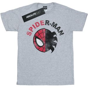 Marvel Dames/Dames Spider-Man Klassiek Split Katoenen Vriendje T-shirt (XL) (Sportgrijs)