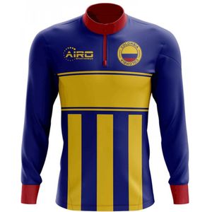 Colombia Concept Football Half Zip Midlayer Top (Blue-Yellow)