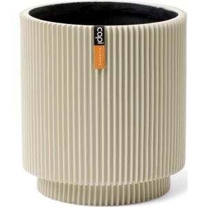 Vaas cilinder Groove H16.5 cm beige - Capi Europe