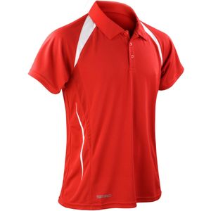 Spiro Heren Sport Team Spirit Performance Polo Shirt (2XLarge) (Rood/Wit)