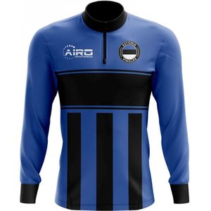 Estonia Concept Football Half Zip Midlayer Top (Blue-Black)