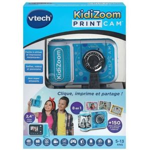 VTech Kidizoom Print Cam – Blauw – Kindercamera met Directe Druk – Vanaf 5 Jaar – Versie FR