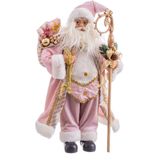 Kerstversiering Roze Plastic Polyresin Weefsel 45 cm