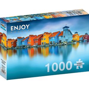 Puzzel 1000 stukjes ENJOY - Huizen aan het Water, Groningen, Nederland