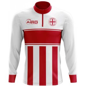 Georgia Concept Football Half Zip Midlayer Top (White-Red)