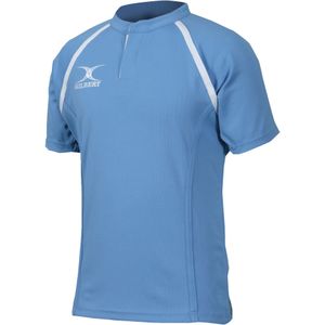 Gilbert Rugby Mens Xact Game Day Short Sleeved Rugby Shirt (S) (Sky)