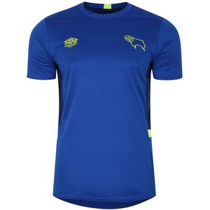 Umbro Heren 23/24 Derby County FC Training Jersey (XL) (Diepe branding/blauwe diepte/veiligheidsgeel)