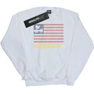 Woodstock Dames/Dames Sweatshirt met Verwrongen Vlag (L) (Wit)