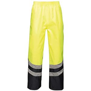 Regatta - Unisex Hi Vis Pro Reflecterende Werkbroek (L) (Geel/Navy)