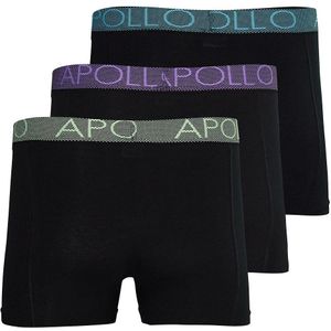 Apollo - Boxershort heren - Zwart - Maat L - Heren boxershort - Boxershort multipack - Heren boxershort pack - Ondergoed Heren - 3-Pack