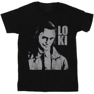 Marvel Heren Loki Hoofd Poster T-shirt (4XL) (Zwart)