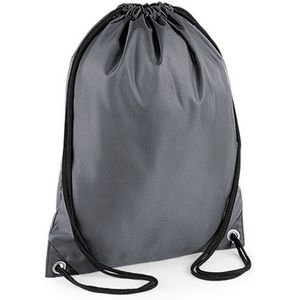 BagBase Budget Waterbestendige Sport Gymsac-trekkoordzak (11L) (Pakket van 2)  (Grafietgrijs)