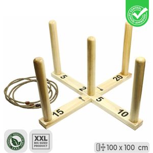 Ubergames - Mega XL Ringwerpen - 100x100 x 51 cm -  Hardhout  Top  Kwaliteit en Klasse