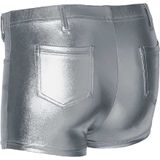 Apollo - Hotpants dames - Latex - Zilver - Maat S/M - Hotpants - Carnavalskleding - Feestkleding - Hotpants latex - Hotpants dames