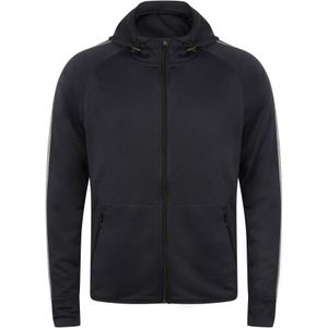 Tombo Teamsport Unisex Lichtgewicht Running Hoodie met reflecterende tape (XS) (Zwart)