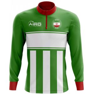 Iran Concept Football Half Zip Midlayer Top (Green-White)