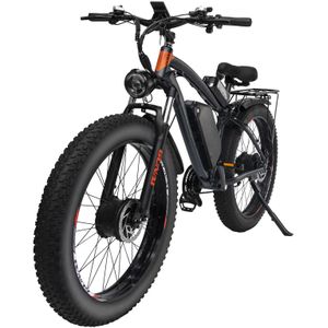 GUNAI GN88 Elektrische MTB-fiets dubbele motor 1000W * 2 26  inch Fat bike 22Ah Max 55KM / H 21 versnellingen - zwart