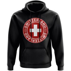Switzerland Football Badge Hoodie (Black)