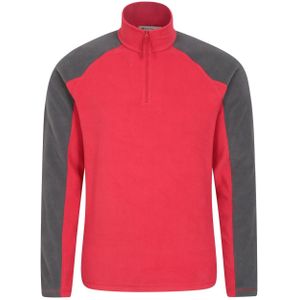 Mountain Warehouse Heren Ashbourne II Half Zip Fleece Top (XXS) (Donkerrood)