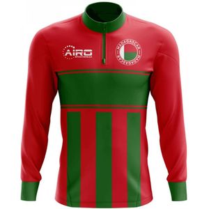 Madagascar Concept Football Half Zip Midlayer Top (Red-Green)