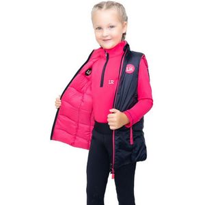 Little Rider Analise omkeerbaar gewatteerd ruiterjack voor kinderen/kinderen (140) (Marine / Roze)