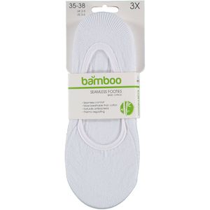 Apollo - Bamboe Sneaker Footies - Wit - 3-Pak - Maat 39/42 - Bamboe sokken - Footies - Footies unisex