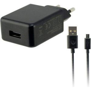 Wandlader + Micro-USB-Kabel KSIX USB 2A Zwart