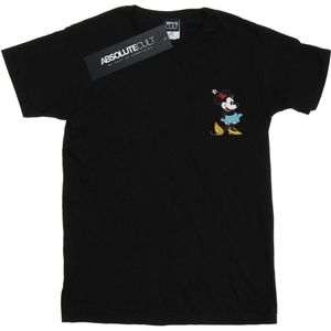 Disney Heren Minnie Mouse Kick Borst T-shirt (XXL) (Zwart)