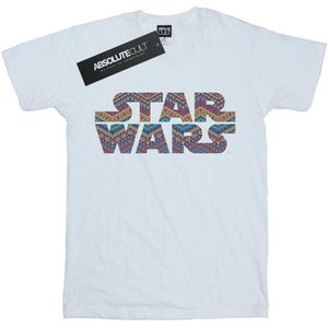 Star Wars Dames/Dames Kleur Azteken Logo Katoenen Vriendje T-shirt (3XL) (Wit)
