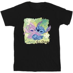 Disney Heren Lilo And Stitch St Patrick´s Day Clover T-Shirt (XXL) (Zwart)