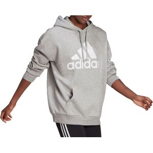 adidas - Essentials Boyfriend Logo Hoodie - Grijze Hoodie - XS