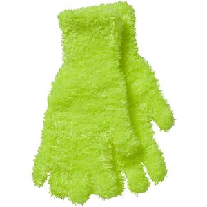 Apollo - Zachte handschoenen vingerloos fluor geel one size - Vingerloze handschoenen kinderen - Carnaval - Party - Feestartikelen