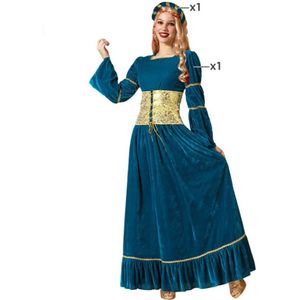 Kostuums voor Volwassenen Blauw Middeleeuwse Koningin Maat XS/S