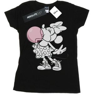 Disney Dames/Dames Minnie Mouse Gum Bubble Katoenen T-Shirt (S) (Zwart)