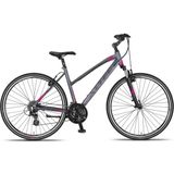 Altec Legarda Trekking Damesfiets 28inch V-Brakes 24v  *Geen Bagagedrager, Spatborden, Verlichting* Antraciet/Pink