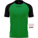 Sports T-shirt Givova Capo Green-Black 2Xl